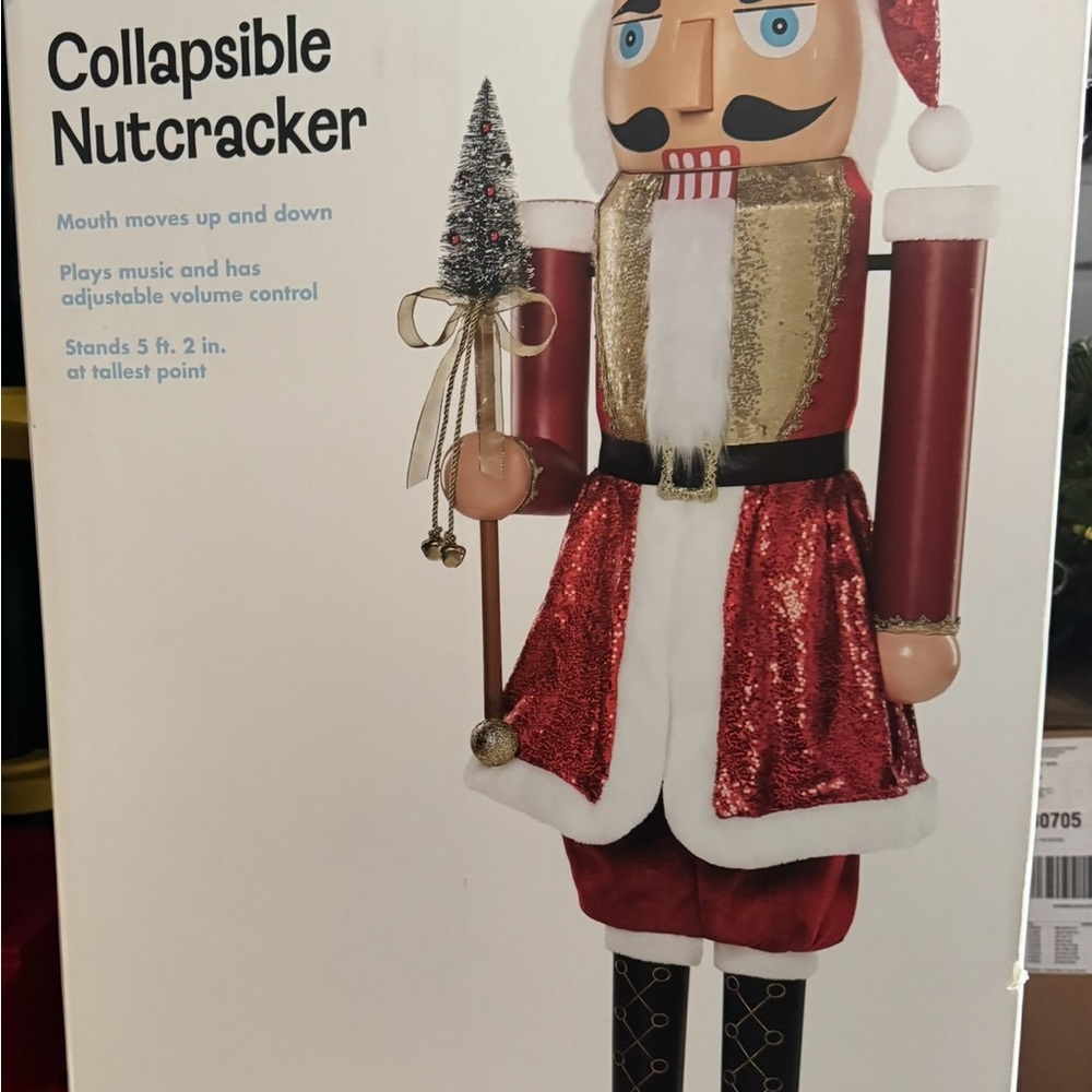 Red and Gold Collapsible Nutcracker